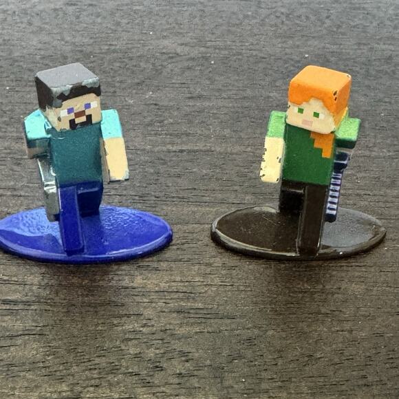 Minecraft Jada Nano Metal Miniature Figures Lot of 7 Die Cast 1.65” Collectible - Picture 4 of 15